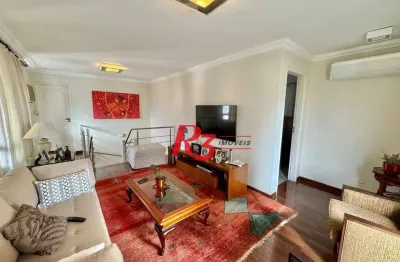 Cobertura com 3 dormitórios à venda, 180 m² por r$ 1.550.000,00 - boqueirão - santos/sp