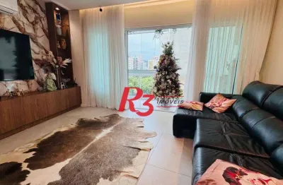 Apartamento com 3 dormitórios à venda, 123 m² por r$ 1.495.000,00 - boqueirão - santos/sp