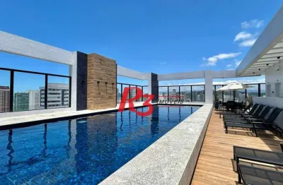 Apartamento com 1 dormitório para alugar, 54 m² por r$ 6.000,00/mês - boqueirão - santos/sp