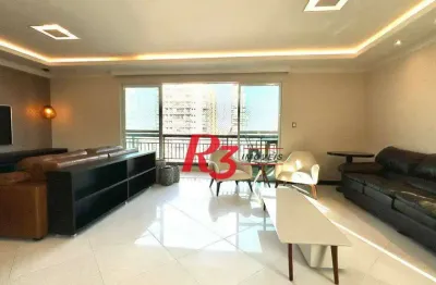 Apartamento com 3 dormitórios para alugar, 138 m² por r$ 16.000,00/mês - gonzaga - santos/sp