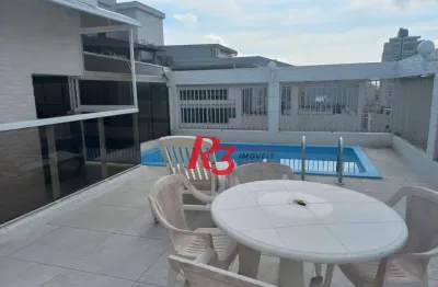 Cobertura com 3 dormitórios à venda, 360 m² por r$ 2.200.000,00 - ponta da praia - santos/sp