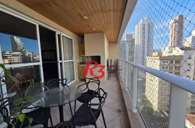 Apartamento com 4 dormitórios, 243 m² - venda por r$ 3.249.000,00 ou aluguel por r$ 15.000,00/mês - gonzaga - santos/sp