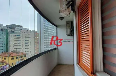 Apartamento com 2 dormitórios para alugar, 126 m² por r$ 4.500,00/mês - josé menino - santos/sp