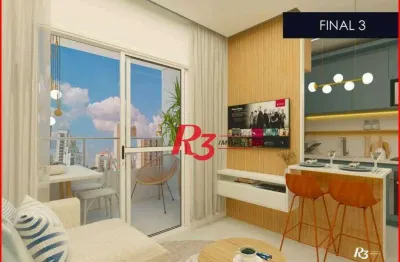 Apartamento com 1 dormitório à venda, 39 m² por r$ 342.000,00 - aparecida - santos/sp