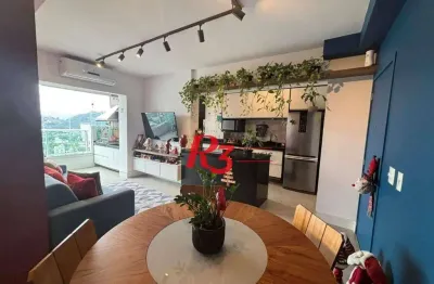 Apartamento com 2 dormitórios à venda, 63 m² por r$ 750.000,00 - campo grande - santos/sp