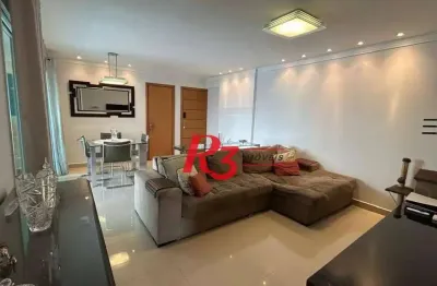 Apartamento com 3 dormitórios à venda, 126 m² por r$ 1.850.000,00 - boqueirão - santos/sp