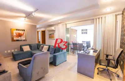 Apartamento com 3 dormitórios à venda, 125 m² por r$ 1.890.000,00 - boqueirão - santos/sp