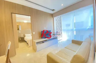 Apartamento com 1 dormitório para alugar, 44 m² por r$ 6.000,00/mês - boqueirão - santos/sp