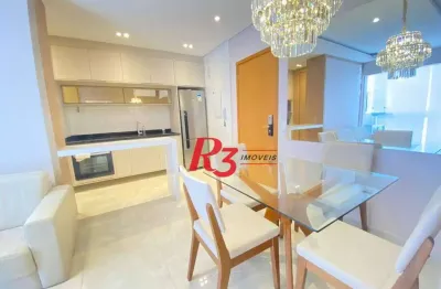 Apartamento com 1 dormitório para alugar, 45 m² por R$ 6.000,00/mês - Boqueirão - Santos/SP