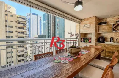 Apartamento com 3 dormitórios à venda, 130 m² por r$ 1.740.000,00 - gonzaga - santos/sp