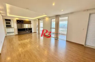 Apartamento com 3 dormitórios para alugar, 159 m² por r$ 10.000,00/mês - gonzaga - santos/sp