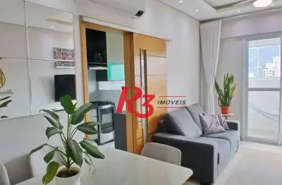 Apartamento com 2 suítes, 82 m² - venda por r$ 960.000 ou aluguel por r$ 6.800/mês - campo grande - santos/sp.