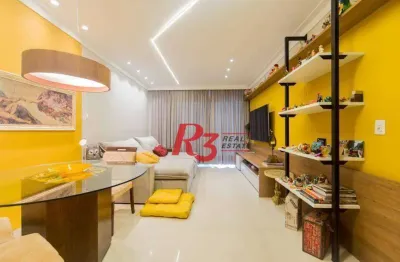 Apartamento com 3 dormitórios para alugar, 124 m² por r$ 10.050,00/mês - boqueirão - santos/sp