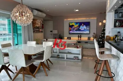 Apartamento com 3 dormitórios à venda, 129 m² por r$ 2.240.000,00 - gonzaga - santos/sp