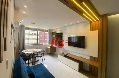Apartamento com 2 dormitórios para alugar, 71 m² por R$ 5.500,01/mês - Pompéia - Santos/SP