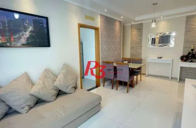 Apartamento com 2 dormitórios para alugar, 81 m² por R$ 8.500,00/mês - Campo Grande - Santos/SP