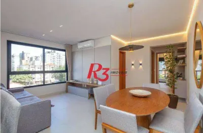 Apartamento com 2 dormitórios à venda, 77 m² por R$ 1.350.000,00 - Aparecida - Santos/SP