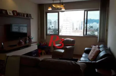 Apartamento com 3 dormitórios à venda, 130 m² - gonzaga - santos/sp