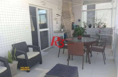 Cobertura à venda, 169 m² por r$ 1.450.000,00 - boqueirão - santos/sp