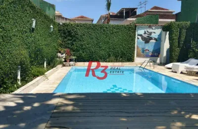 Sobrado com 3 dormitórios à venda, 275 m² - embaré - santos/sp