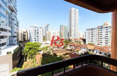 Apartamento com 3 dormitórios à venda, 118 m² - gonzaga - santos/sp