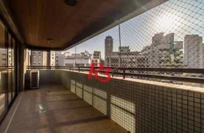 Apartamento com 4 dormitórios para alugar, 212 m² por r$ 17.000,00/mês - boqueirão - santos/sp