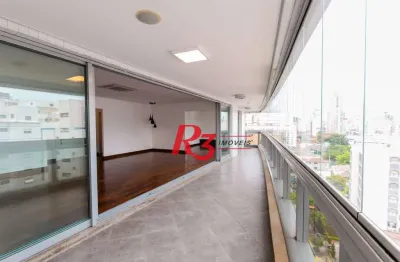 Apartamento com 4 dormitórios à venda, 265 m² por r$ 3.500.000,00 - boqueirão - santos/sp