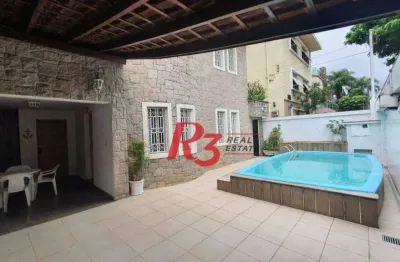 Sobrado com 4 dormitórios para alugar, 370 m² - embaré - santos/sp