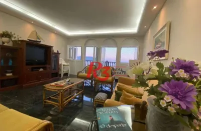 Apartamento com 3 dormitórios para alugar, 158 m² por r$ 14.000,00/mês - boqueirão - santos/sp