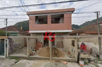 Casa sobreposta térrea com 2 dormitórios à venda, 60 m² - chico de paula - santos/sp