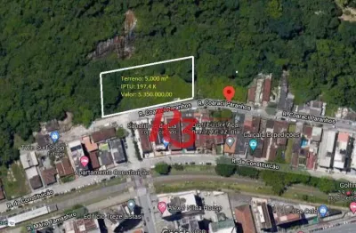 Terreno à venda, 5000 m² por r$ 5.350.000 - itararé - são vicente -sp