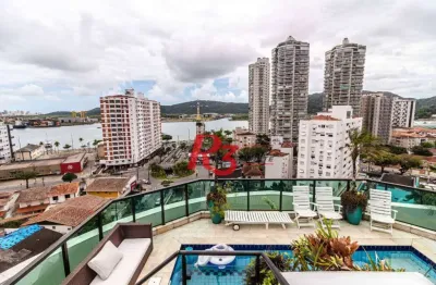 Cobertura com 6 dormitórios à venda, 600 m² por r$ 3.390.000,00 - ponta da praia - santos/sp
