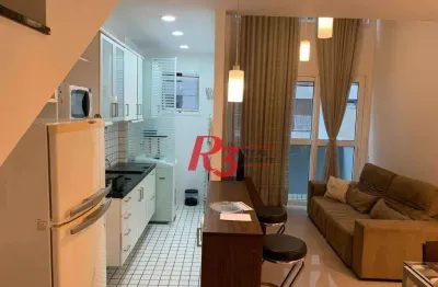 Loft com 1 dormitório, 69 m² - venda ou aluguel - gonzaga - santos/sp