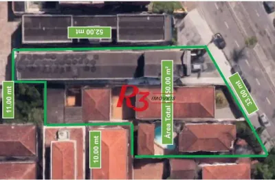 Terreno à venda, 1447 m² por r$ 14.480.000,00 - josé menino - santos/sp