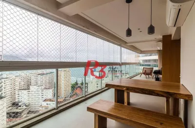 Apartamento com 3 dormitórios para alugar, 223 m² por r$ 25.000,00/mês - embaré - santos/sp