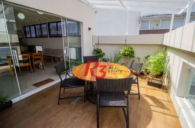 Cobertura com 3 dormitórios à venda, 224 m² - josé menino - santos/sp