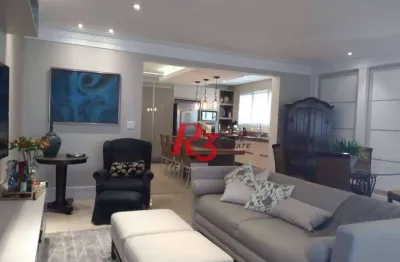 Apartamento com 3 dormitórios à venda, 160 m² - gonzaga - santos/sp
