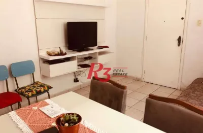 Apartamento térreo com 2 dormitórios à venda, 76 m² - vila matias - santos/sp
