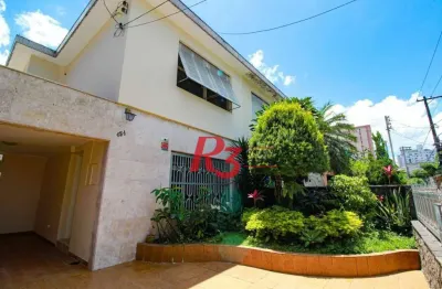 Sobrado com 3 dormitórios para alugar, 224 m² por r$ 7.900,00/mês - embaré - santos/sp