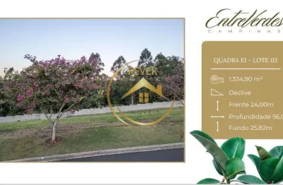 Terreno à venda em campinas, loteamento residencial entre verdes (sousas), com 1334.9 m²