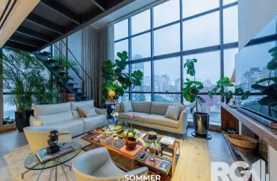 Belíssimo apartamento no Glass Aurélio andar alto,  Living com pé direito duplo,