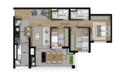 Apartamento para venda em são paulo, vila aricanduva, 3 dormitórios, 1 suíte, 2 banheiros, 1 vaga