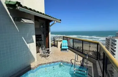 Cobertura duplex mobiliada com vista para o mar com piscina no bairro da tupi
