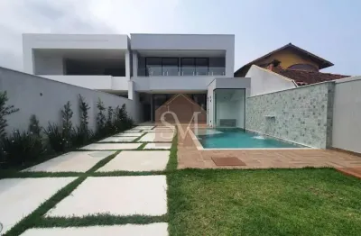 Rio mar casa contemporânea triplex à venda 5 suítes com 350 m², 3 vagas, piscina, sauna, sotão, barra da tijuca