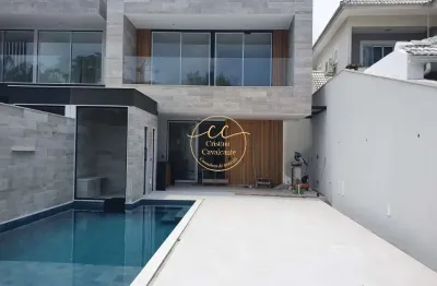 Residência exclusiva à venda: casa contemporânea triplex na barra da tijuca, rj - 4 quartos, 3 suítes, piscina e sotão