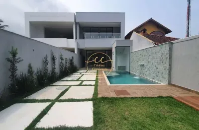 Rio mar - casa contemporânea triplex à venda em barra da tijuca, rio de janeiro: 4 suítes, 350m², 3 vagas, piscina e sauna!