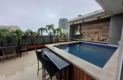 Cobertura à venda na barra da tijuca/rj - 3 quartos, 1 suíte, 2 salas, 3 banheiros, 3 vagas, 185m² - vista lateral mar - luxo e conforto!