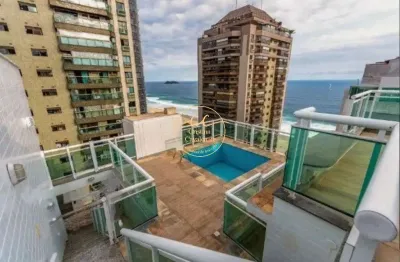 Luxuosa cobertura triplex à venda na barra da tijuca - 4 quartos, 2 suítes, 370m², varanda, piscina - posto 4