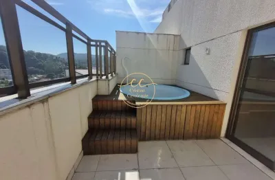 Pechincha/rj - cobertura de 3 quartos com 1 suíte, 2 salas, 3 banheiros e 1 vaga de garagem, 120m² de área. imperdível!