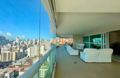 Apartamento com 4 dormitórios à venda, 360 m² por r$ 8.000.000,00 - gonzaga - santos/sp